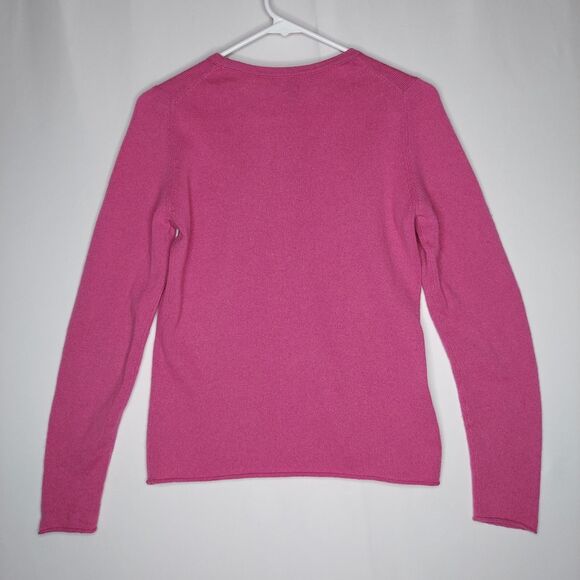 Elena Solano Cashmere Sweater Womens Small Pink Round Neck Classic Long Sleeve - Picture 2 of 7
